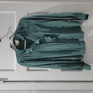 Sezane Chloe silk shirt sage size 34